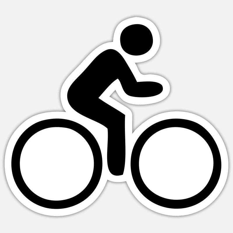Velofahrer - Sticker Größe S (10 x 10 cm) - Mattweiß