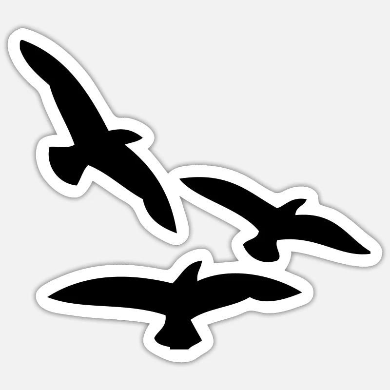 Birds - Sticker size S (10 x 10 cm) - white matte