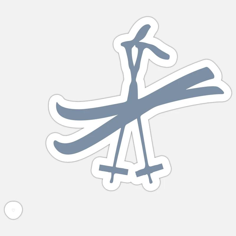 Ski - Sticker size S (10 x 10 cm) - white matte