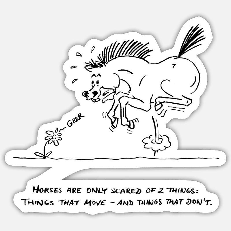 Chevaux effrayés Sticker taille S (10 x 10 cm)
