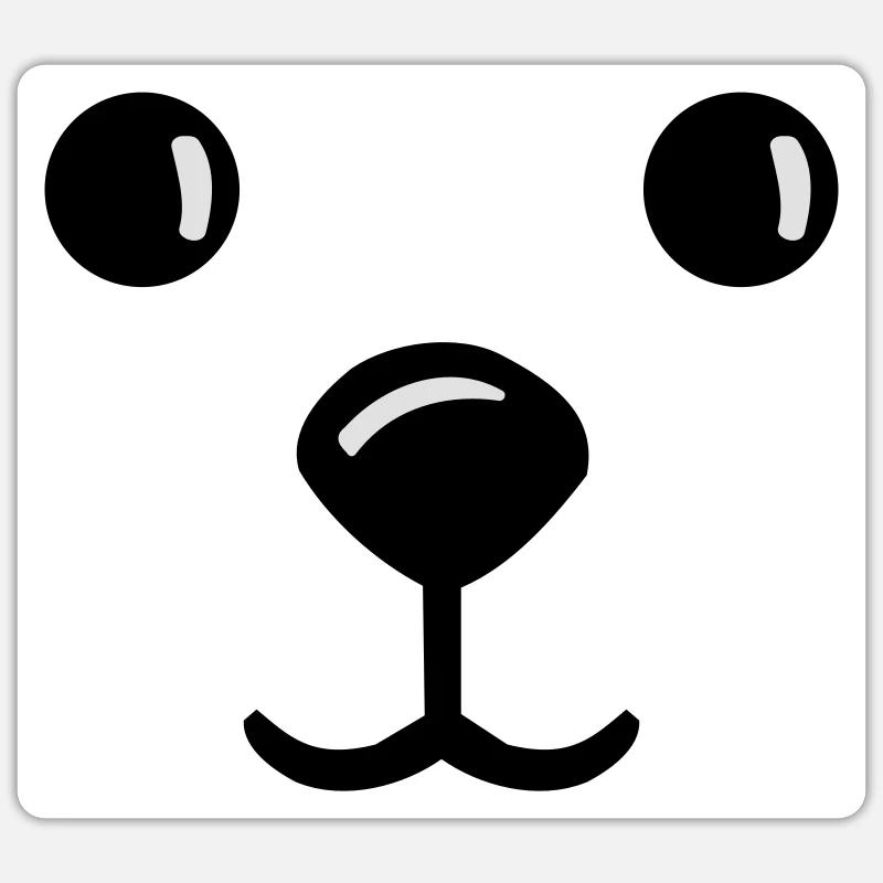 teddy face gesich smile teddybär - Sticker size S (10 x 10 cm) - white matte