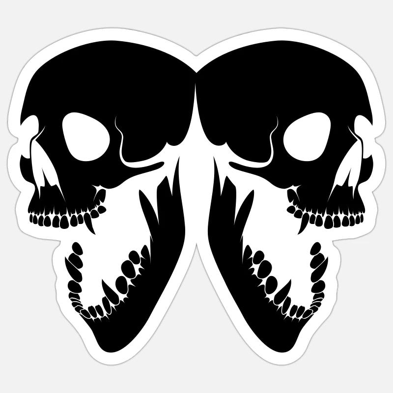 skulls - Sticker size S (10 x 10 cm) - white matte