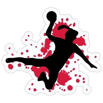 frauenhandball - Sticker size S (10 x 10 cm) - white matte - Front