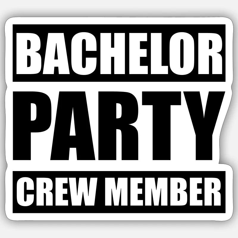 Bachelor Party Crew - Sticker taille S (10 x 10 cm) - blanc mat