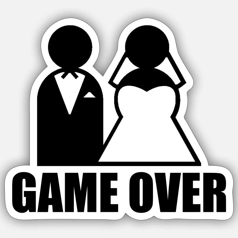 Game Over - Sticker size S (10 x 10 cm) - white matte