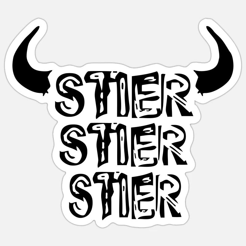 Taureau, taureau! - Sticker taille S (10 x 10 cm) - blanc mat