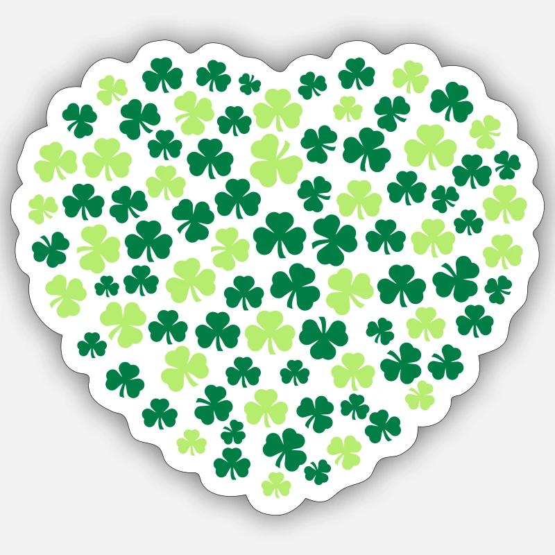 Kleeblätter - Sticker Größe S (10 x 10 cm) - Mattweiß