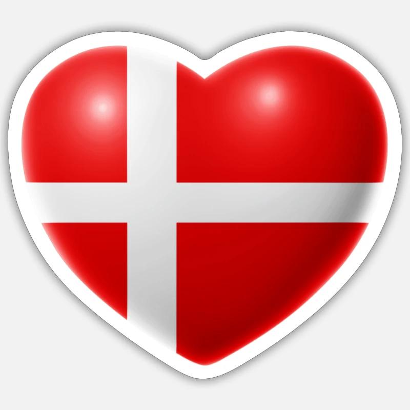 Herz (Denmark / Danmark) Sticker size S (10 x 10 cm)