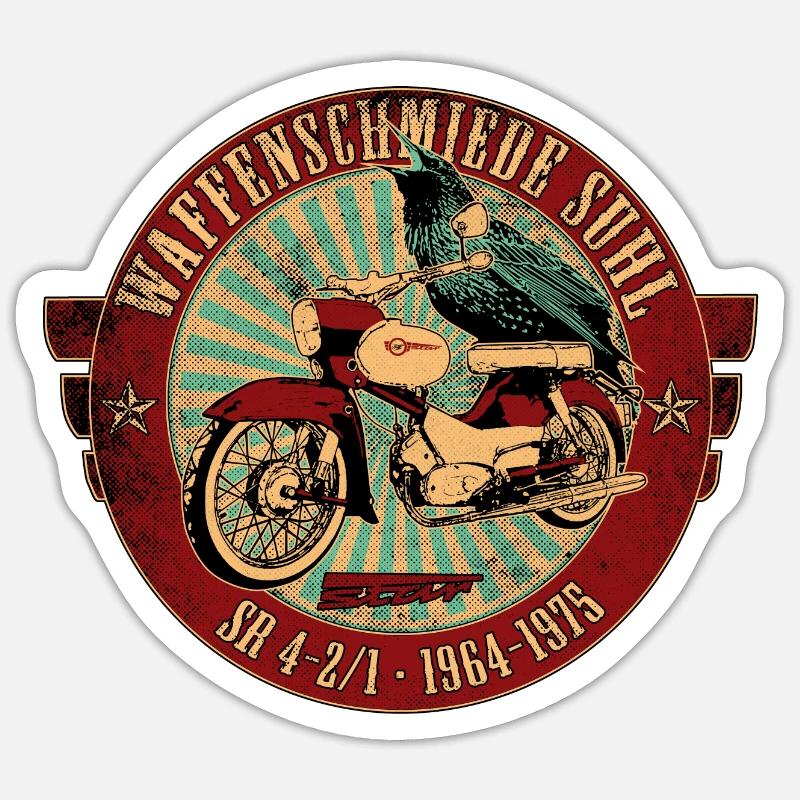 Simson SR 4-1/2 Star - Sticker Größe S (10 x 10 cm) - Mattweiß