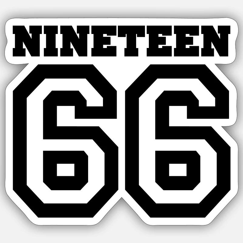 1966 - Sticker taille S (10 x 10 cm) - blanc mat