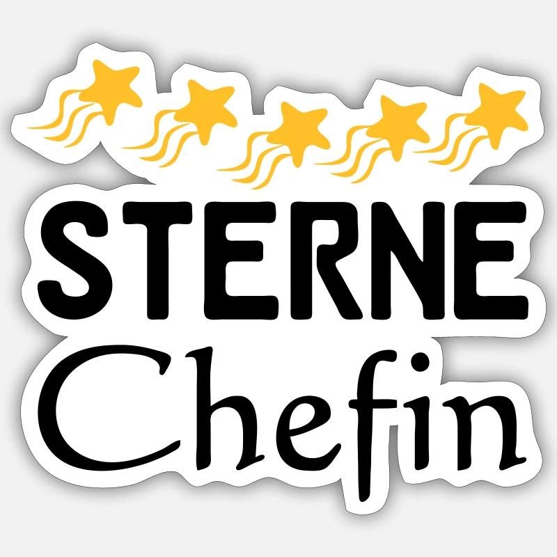 Sterne Chefin Geschenk - Sticker Größe S (10 x 10 cm) - Mattweiß