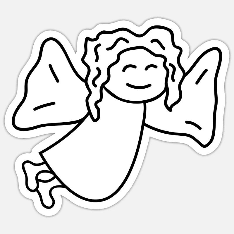 Engel - Sticker Größe S (10 x 10 cm) - Mattweiß