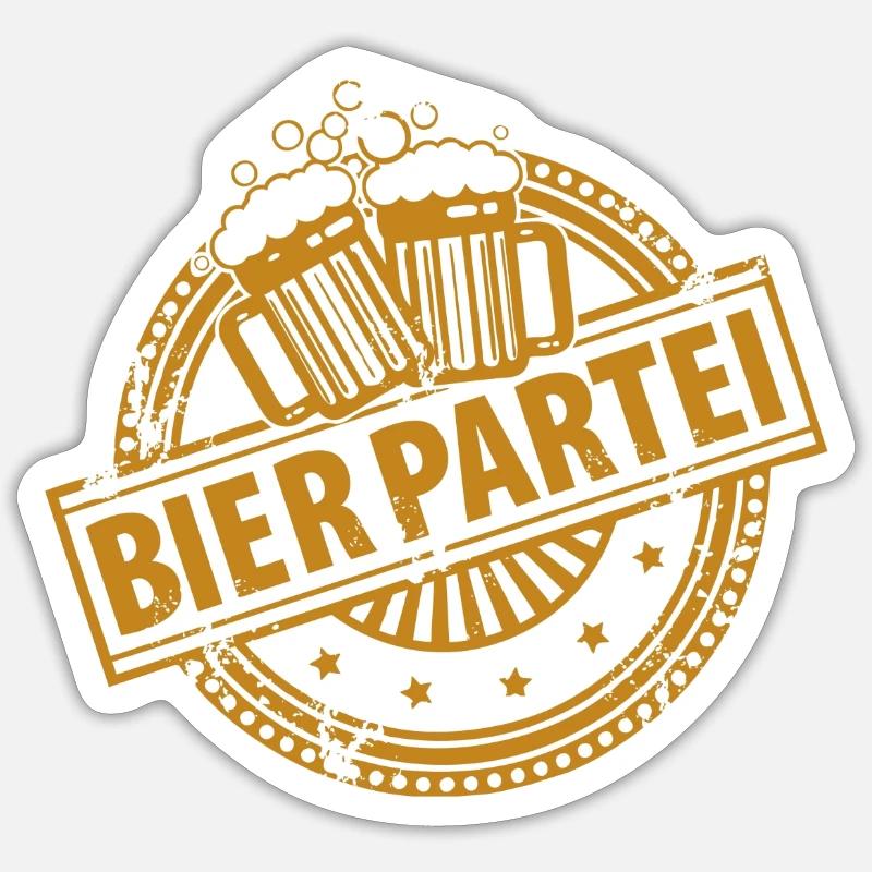 Bierpartei-Logo - Sticker Größe S (10 x 10 cm) - Mattweiß