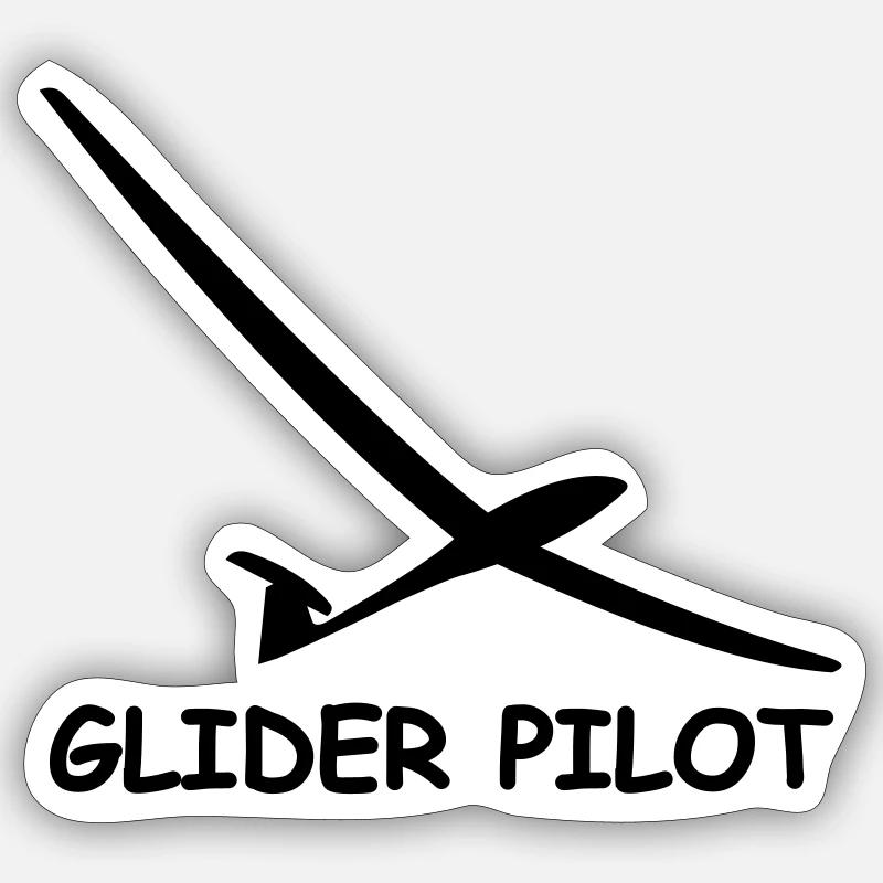 glider pilot - Sticker taille S (10 x 10 cm) - blanc mat