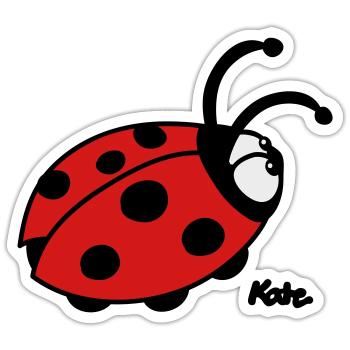 Marienkäfer (c) - Sticker taille S (10 x 10 cm) - blanc mat - Devant