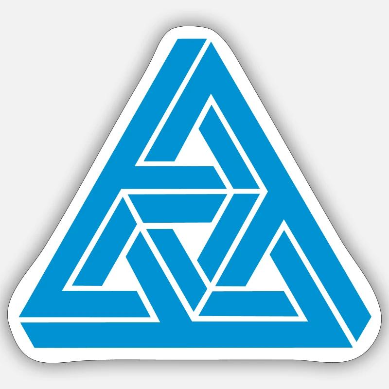 Illusion optique, Triangle impossible, mathématiques Sticker taille S (10 x 10 cm)