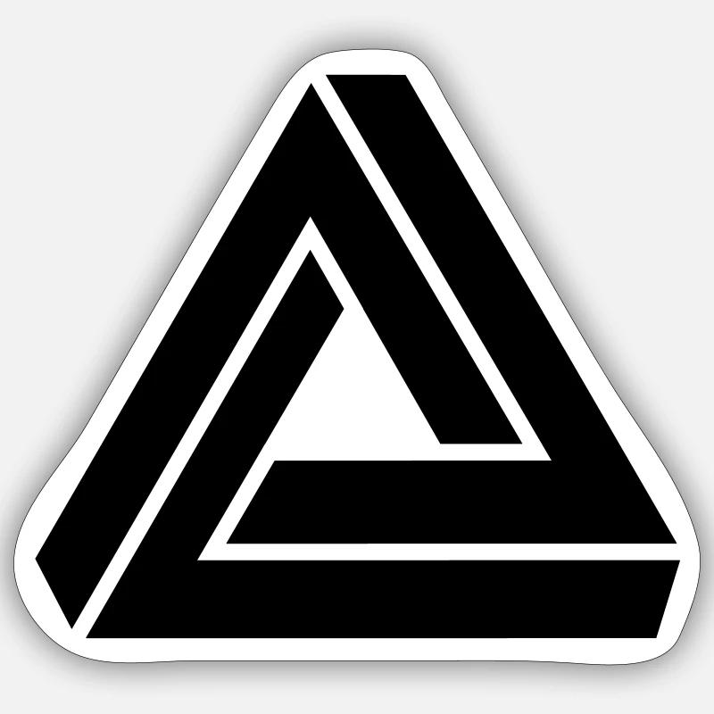 Optical Illusion, Impossible Triangle, mathematics - Sticker size S (10 x 10 cm) - white matte