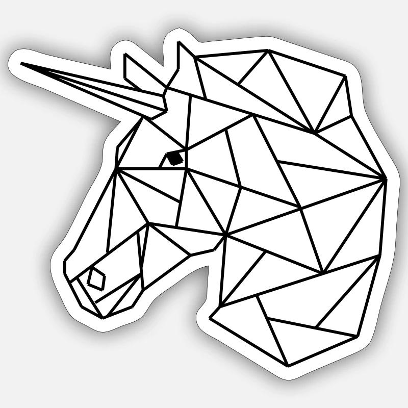 Einhorn - Sticker Größe S (10 x 10 cm) - Mattweiß