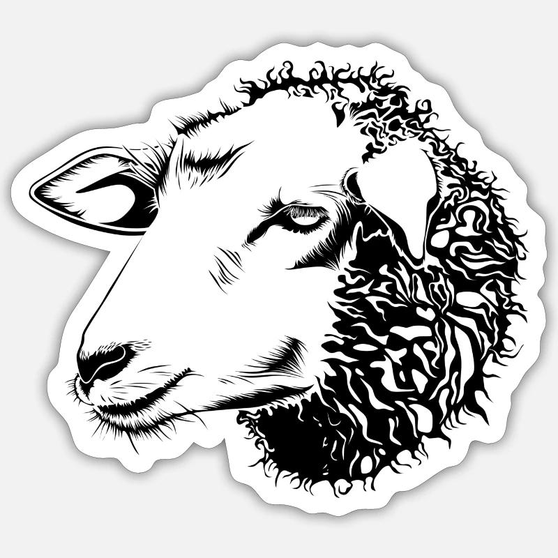 sheep37 - Sticker size S (10 x 10 cm) - white matte