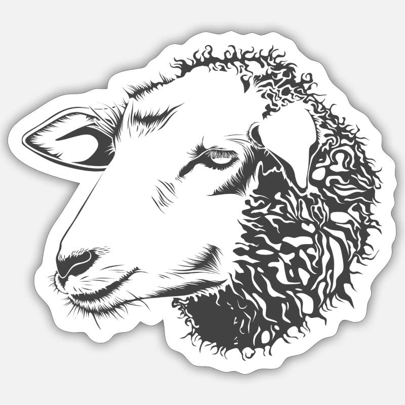 sheep110 - Sticker size S (10 x 10 cm) - white matte