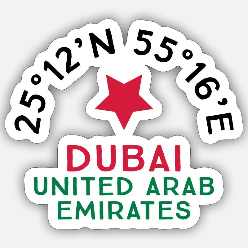Dubai - Sticker Größe S (10 x 10 cm) - Mattweiß