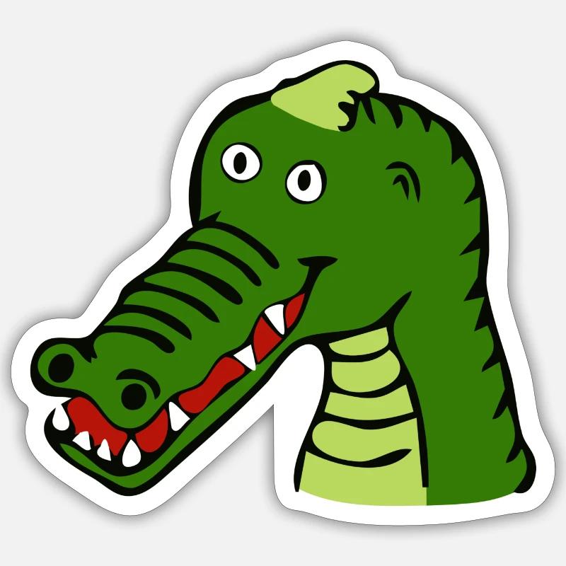 Croco 49 - Sticker taille S (10 x 10 cm) - blanc mat