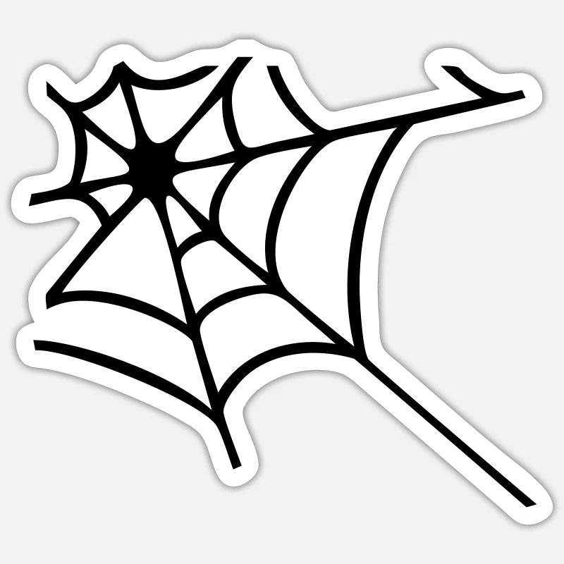 Eck Spinnennetz - Sticker Größe S (10 x 10 cm) - Mattweiß