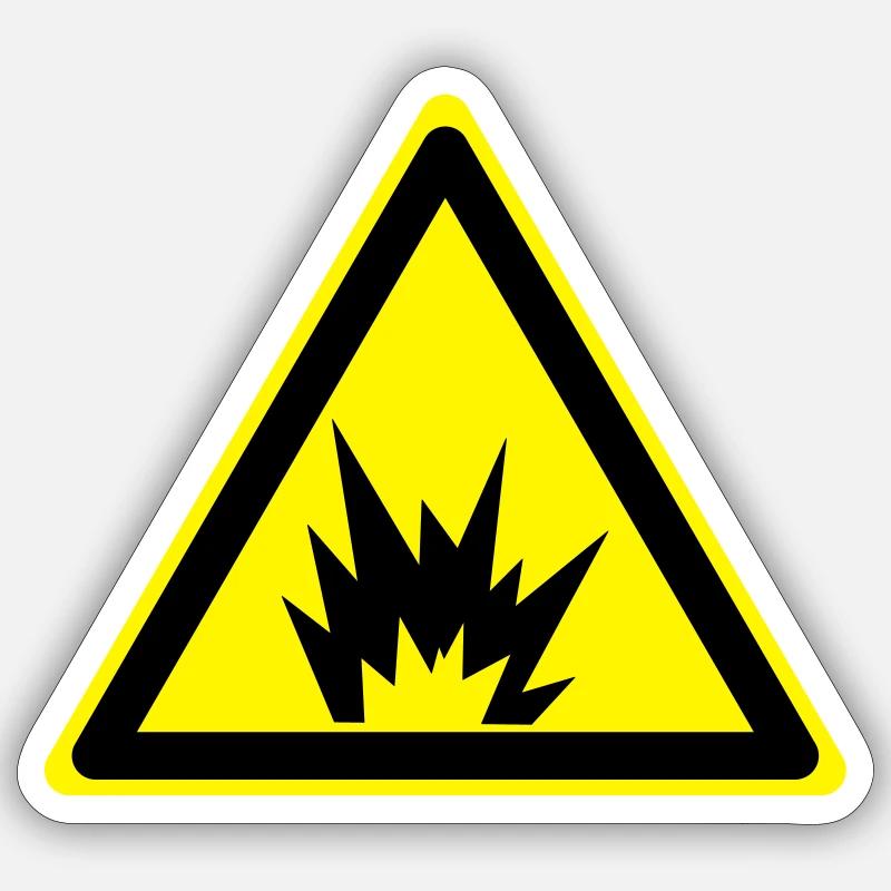 Achtung Explosiv - Sticker Größe S (10 x 10 cm) - Mattweiß