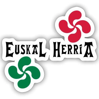 Euskal Herria - Lauburu - Sticker taille S (10 x 10 cm) - blanc mat - Devant