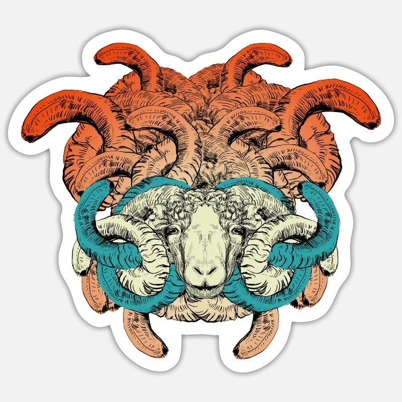Khnum - Sticker Größe S (10 x 10 cm) - Mattweiß