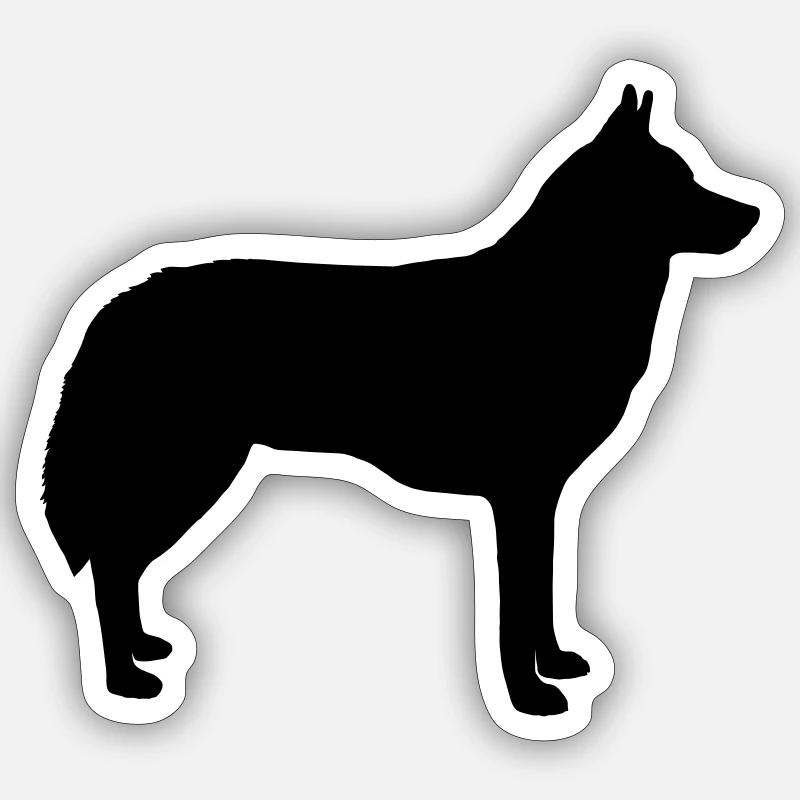 Wolf Silhouette - Sticker Größe S (10 x 10 cm) - Mattweiß