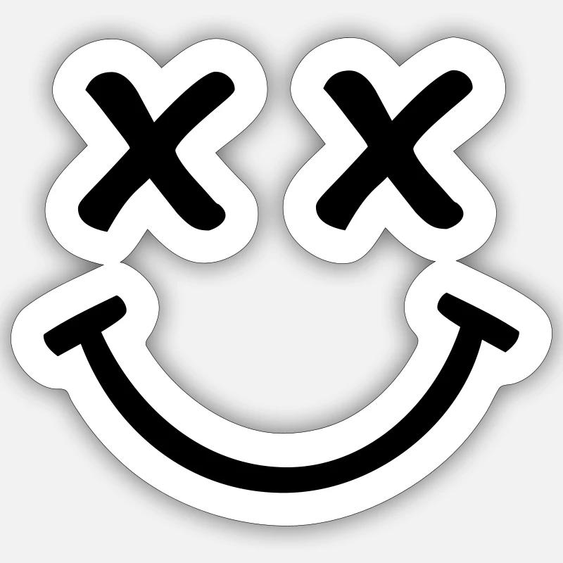 Smiley - Sticker Größe S (10 x 10 cm) - Mattweiß