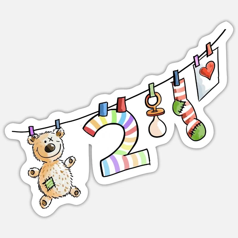 Second Birthday - I am already two - a present Sticker size S (10 x 10 cm)