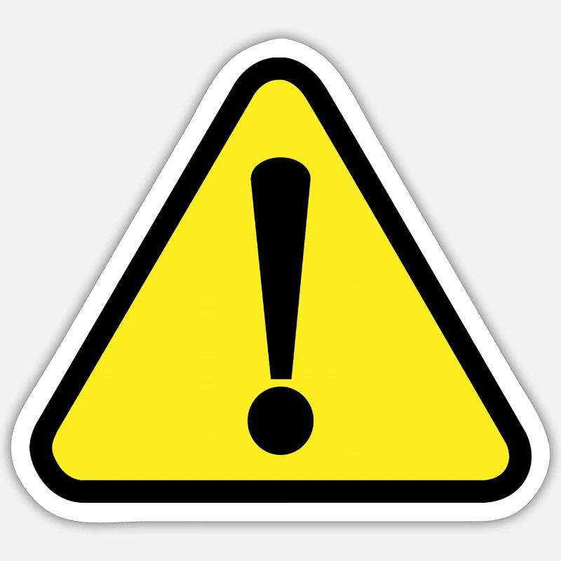 Warning danger - Sticker size S (10 x 10 cm) - white matte