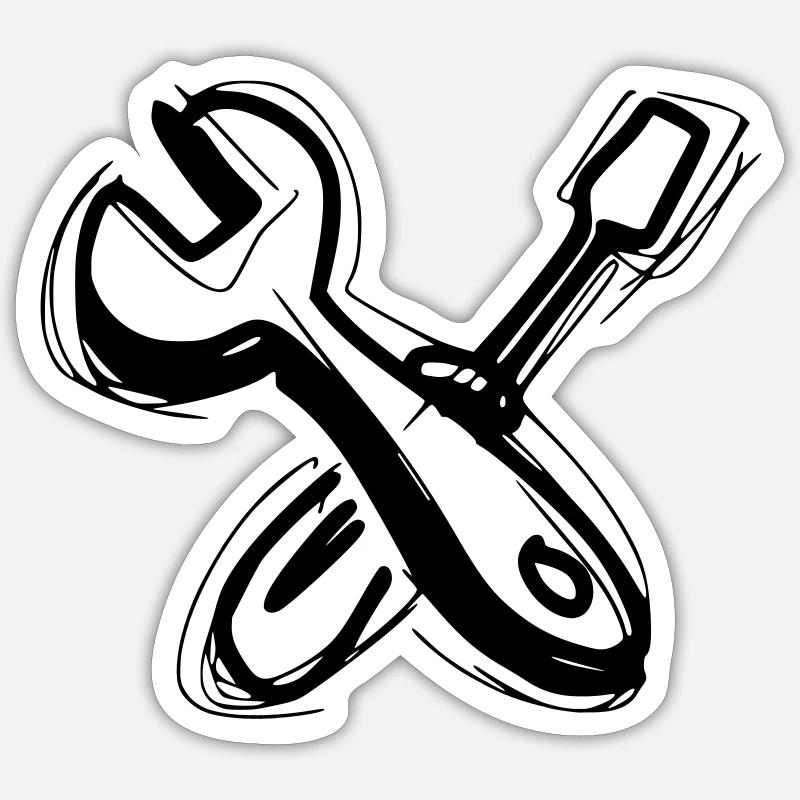 Clé à molette et à la clé à molette Sticker taille S (10 x 10 cm)