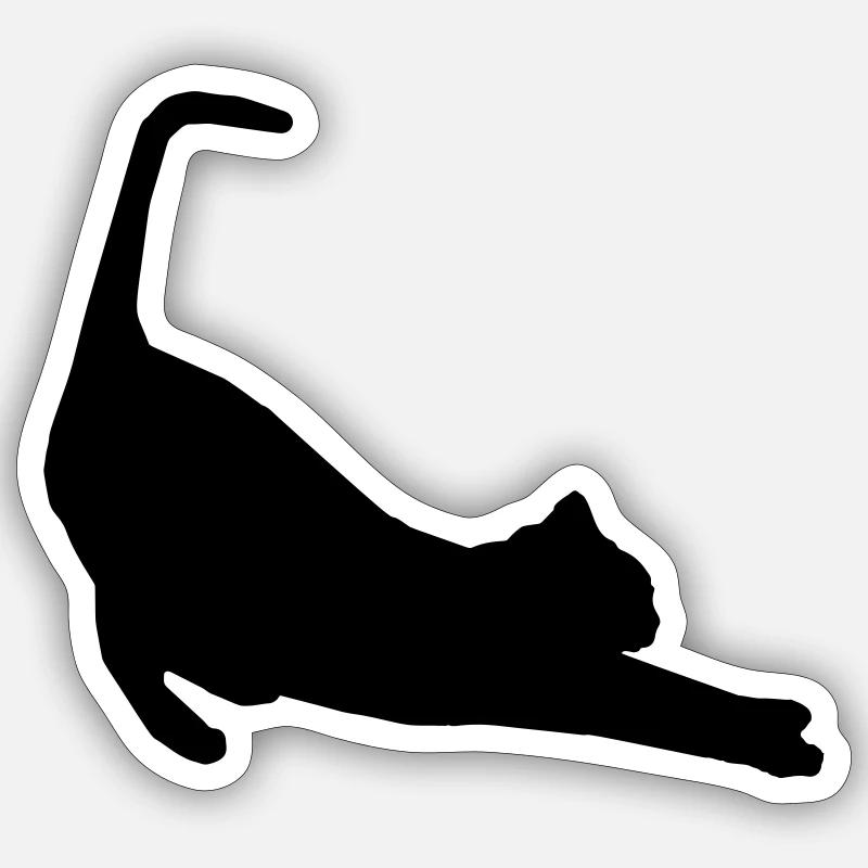 Chat - Sticker taille S (10 x 10 cm) - blanc mat