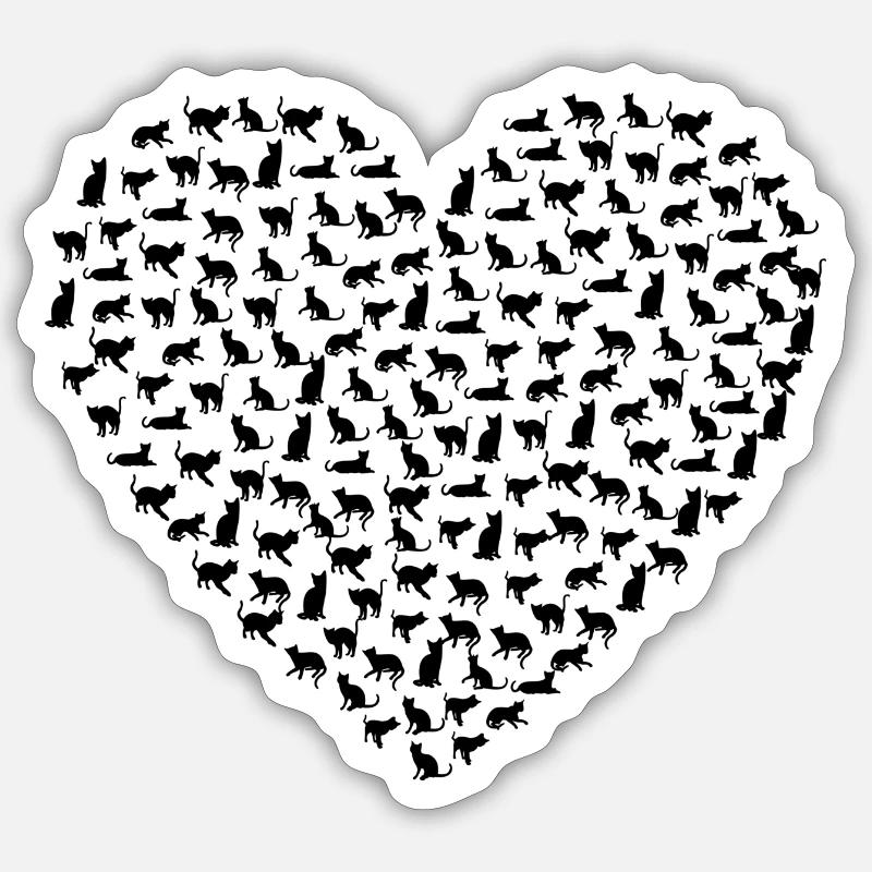 Katze - Sticker Größe S (10 x 10 cm) - Mattweiß