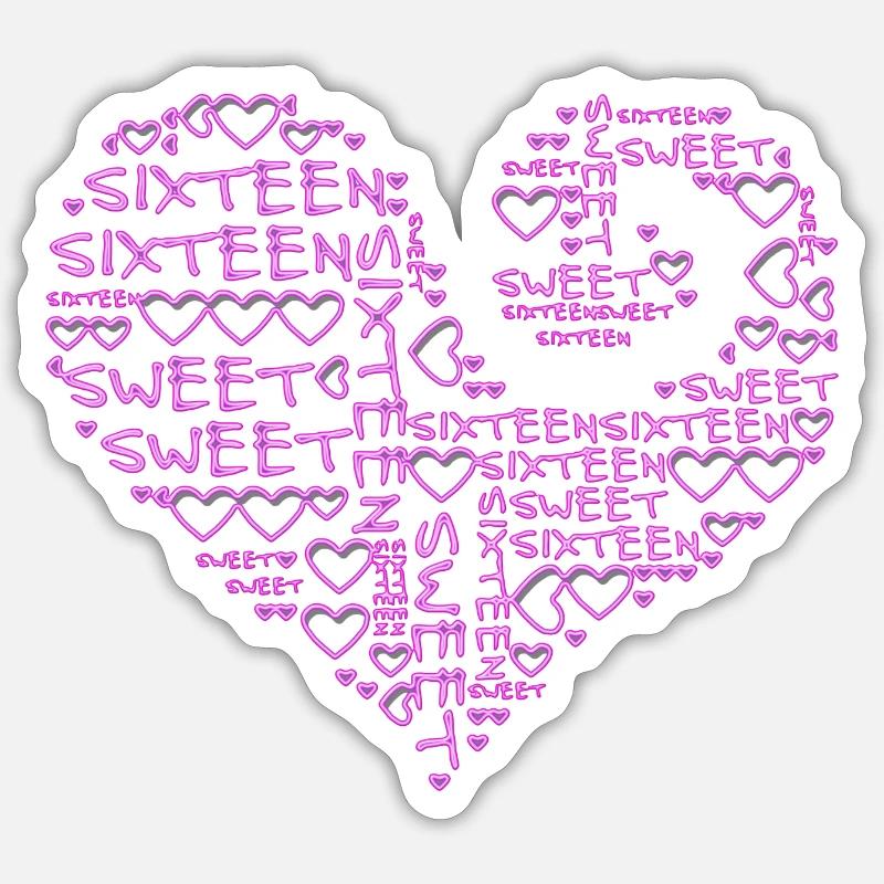seize douce - coeur Sticker taille S (10 x 10 cm)