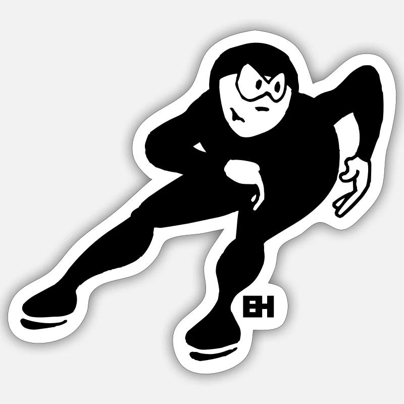 Eisschnellläufer Sticker Größe S (10 x 10 cm)