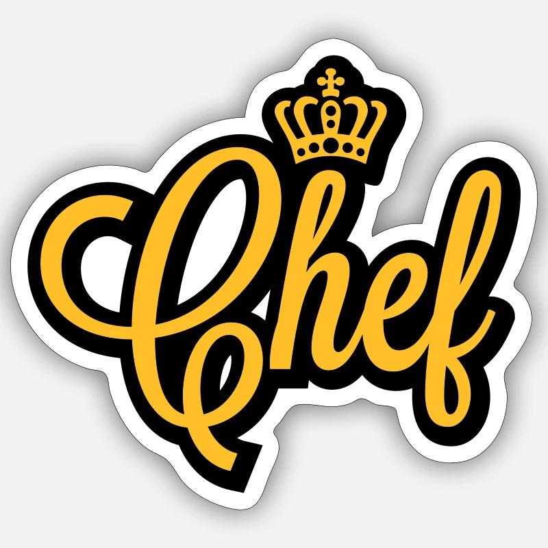 Chef | Crown | Krone - Sticker size S (10 x 10 cm) - white matte