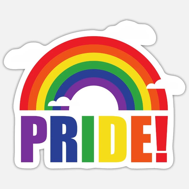 Pride rainbow with clouds | LGBT | gift idea Sticker size S (10 x 10 cm)