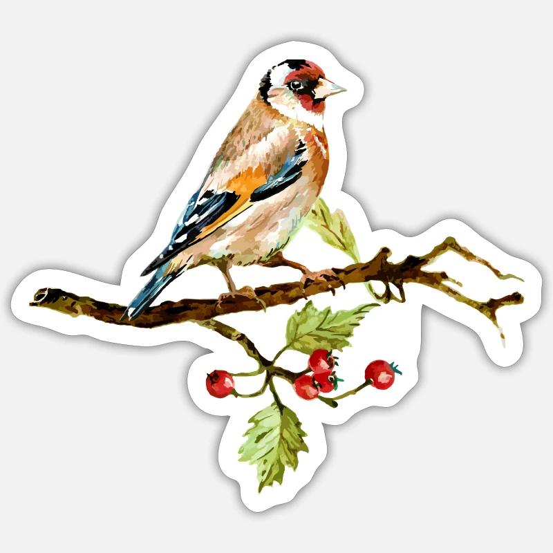 Vogel - Sticker Größe S (10 x 10 cm) - Mattweiß