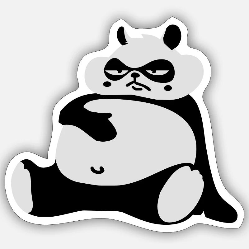 Dicker Panda - Sticker Größe S (10 x 10 cm) - Mattweiß