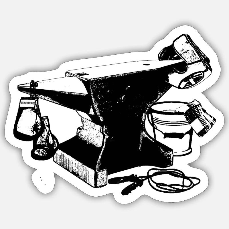 L'enclume - Sticker taille S (10 x 10 cm) - blanc mat