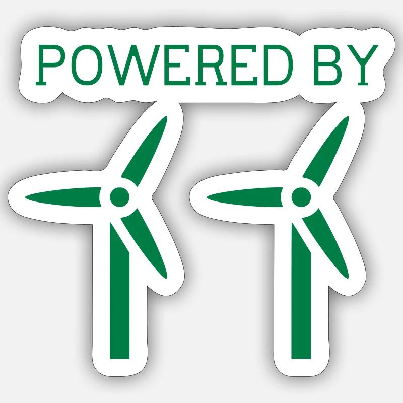 l'énergie éolienne - Sticker taille S (10 x 10 cm) - blanc mat