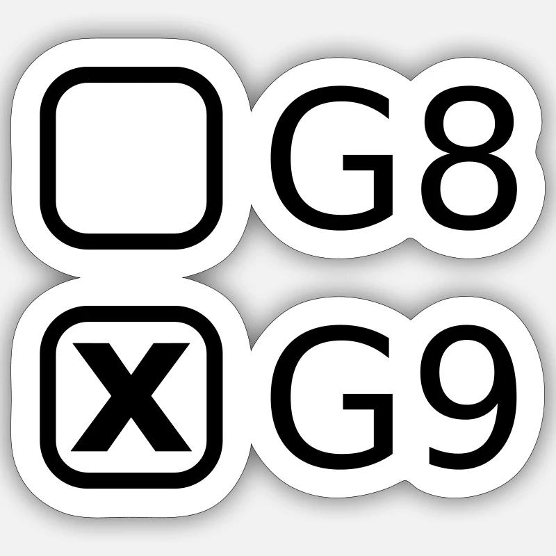 G8 G9 - Sticker taille S (10 x 10 cm) - blanc mat