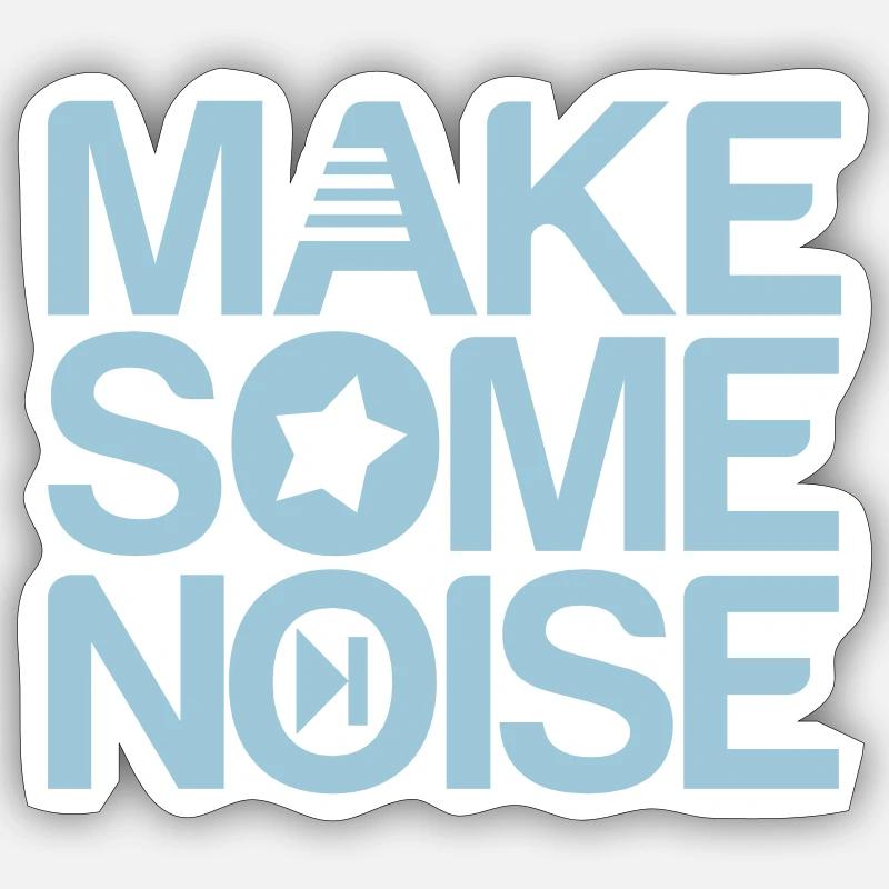 make some noise - Sticker Größe S (10 x 10 cm) - Mattweiß