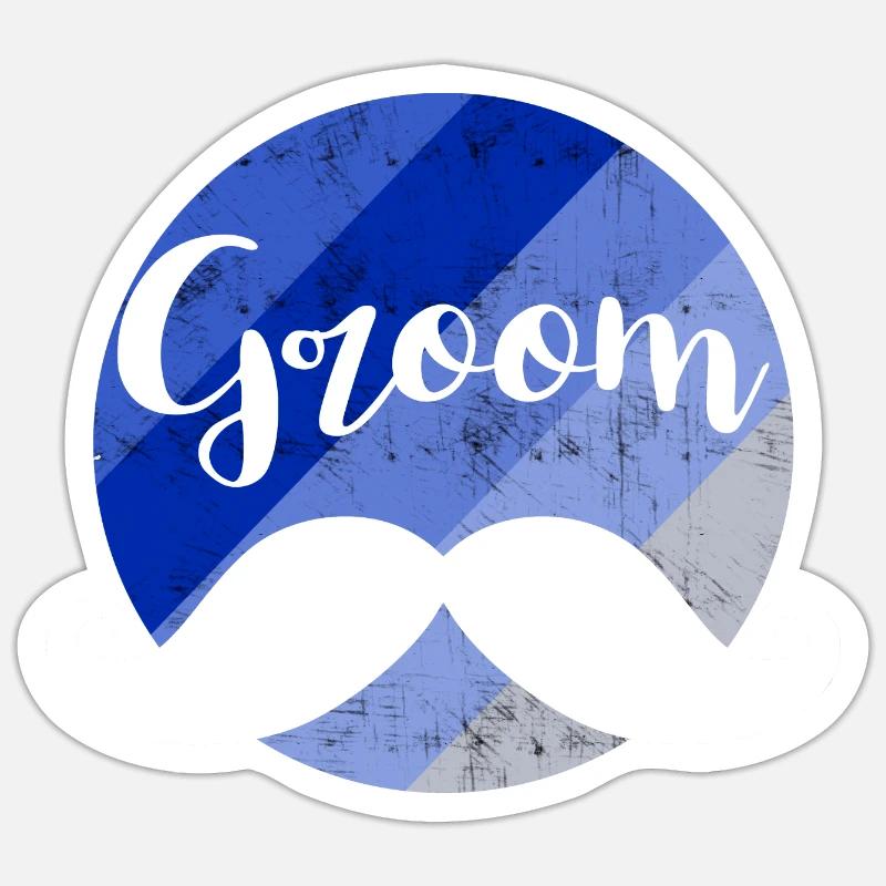 jeune marié - Sticker taille S (10 x 10 cm) - blanc mat