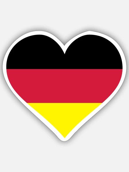 deutschland herz - Sticker Größe S (10 x 10 cm) - Mattweiß