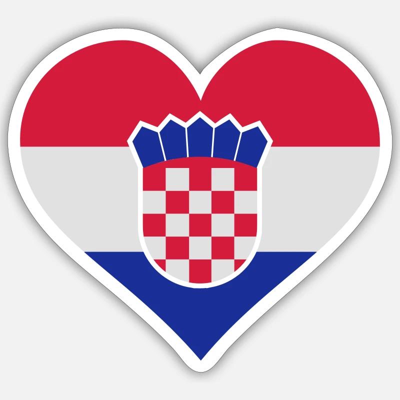 Kroatia - Sticker taille S (10 x 10 cm) - blanc mat